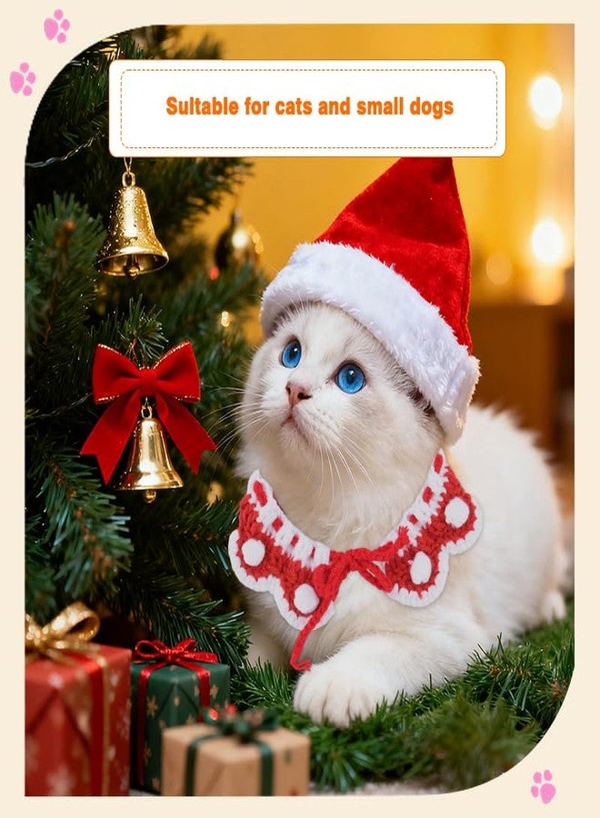 YangQian Small Dog Cat Bib Collar Pet Scarf Bib Small Dog Wedding Christmas Holiday Bandana Cats Birthday Party Outfit Cat Dress Up Accessories Tiny Dogs Neck Decoration Cats Saliva Towel Costume for Dogs Pet - Image 2